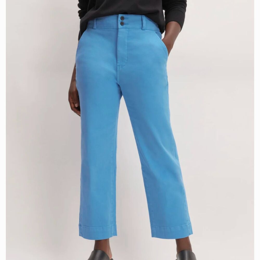 NWOT Everlane Royal Blue Organic Straight Leg Thick Pants 00 $148